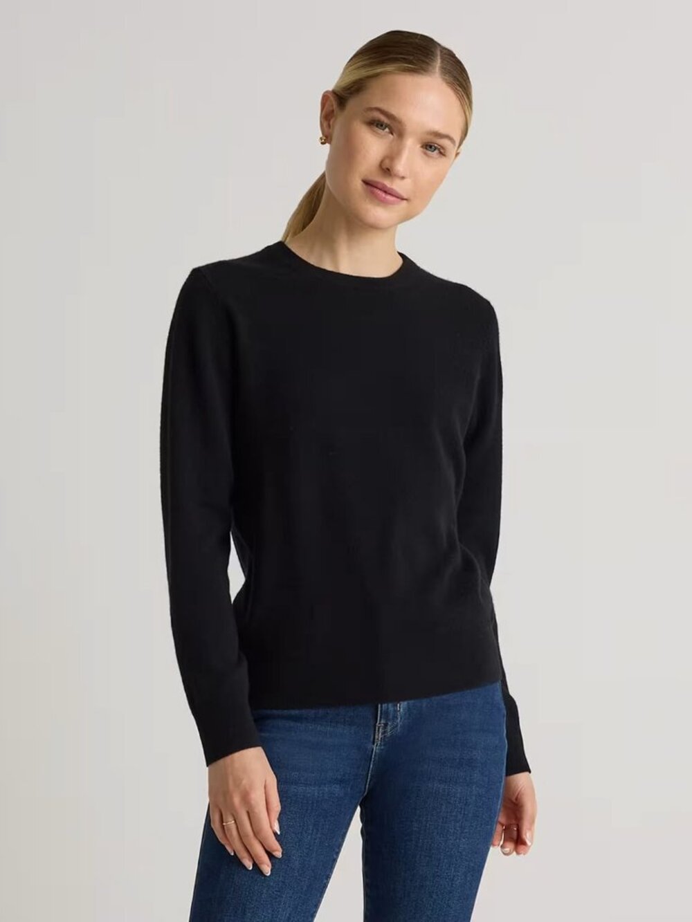 Quince Mongolian Cashmere Crewneck Sweater - Black - Size XL